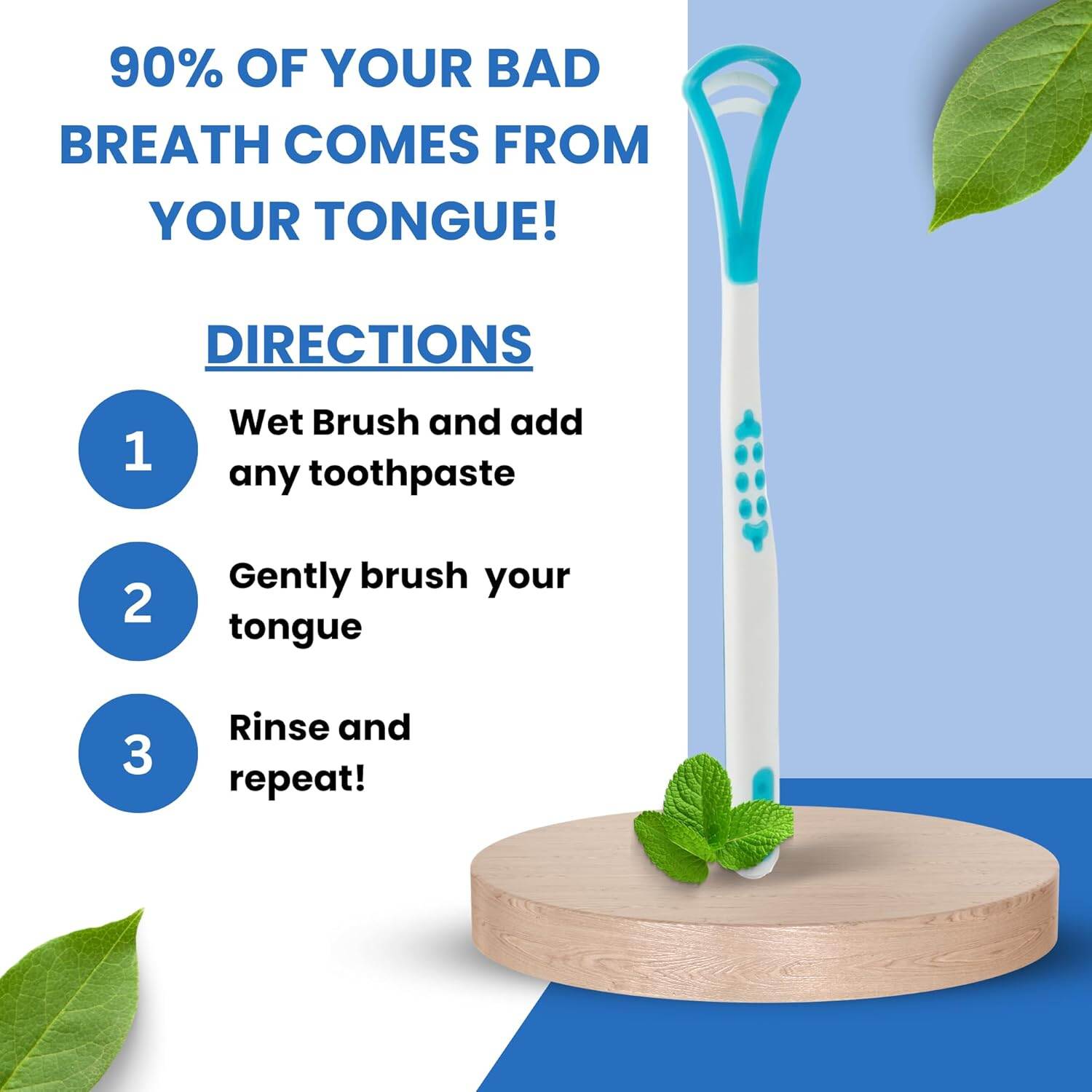 Picture of Tongue Brush, Portable Tongue Cleaning Brush, Food Grade Silicone Tongue Scraper for Oral Care, Oral Hygiene, Fresh Breath, Bad Breath Prevent Tongue Cleaner