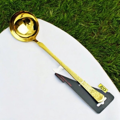 Picture of 11.5 Inch Non-Magnetic Golden Soup Spoon - Stainless Steel, Mirror Polish, Durable and Stylish, Perfect for Home Use-Gold