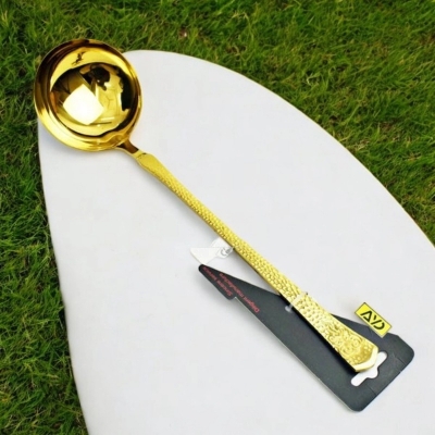Picture of 11.5 Inch Non-Magnetic Golden Soup Spoon - Stainless Steel, Mirror Polish, Durable and Stylish, Perfect for Home Use-Gold