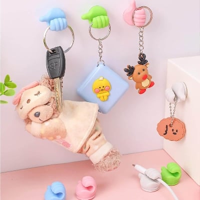 Picture of Thumb Wall Hook, Silicone Wall Creative Thumbs Up Shape Wall Hook, Multifunctional Thumb Hook for iPhone, iPad, iPod Touch, MacBook Air, MacBook Pro,Cable Wire Holder (Random Color, Pack of 12)