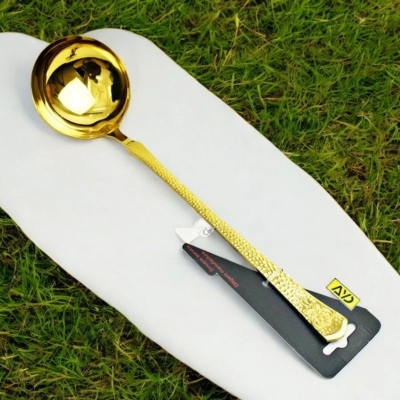 Picture of 11.5 Inch Non-Magnetic Golden Soup Spoon - Stainless Steel, Mirror Polish, Durable and Stylish, Perfect for Home Use-Gold