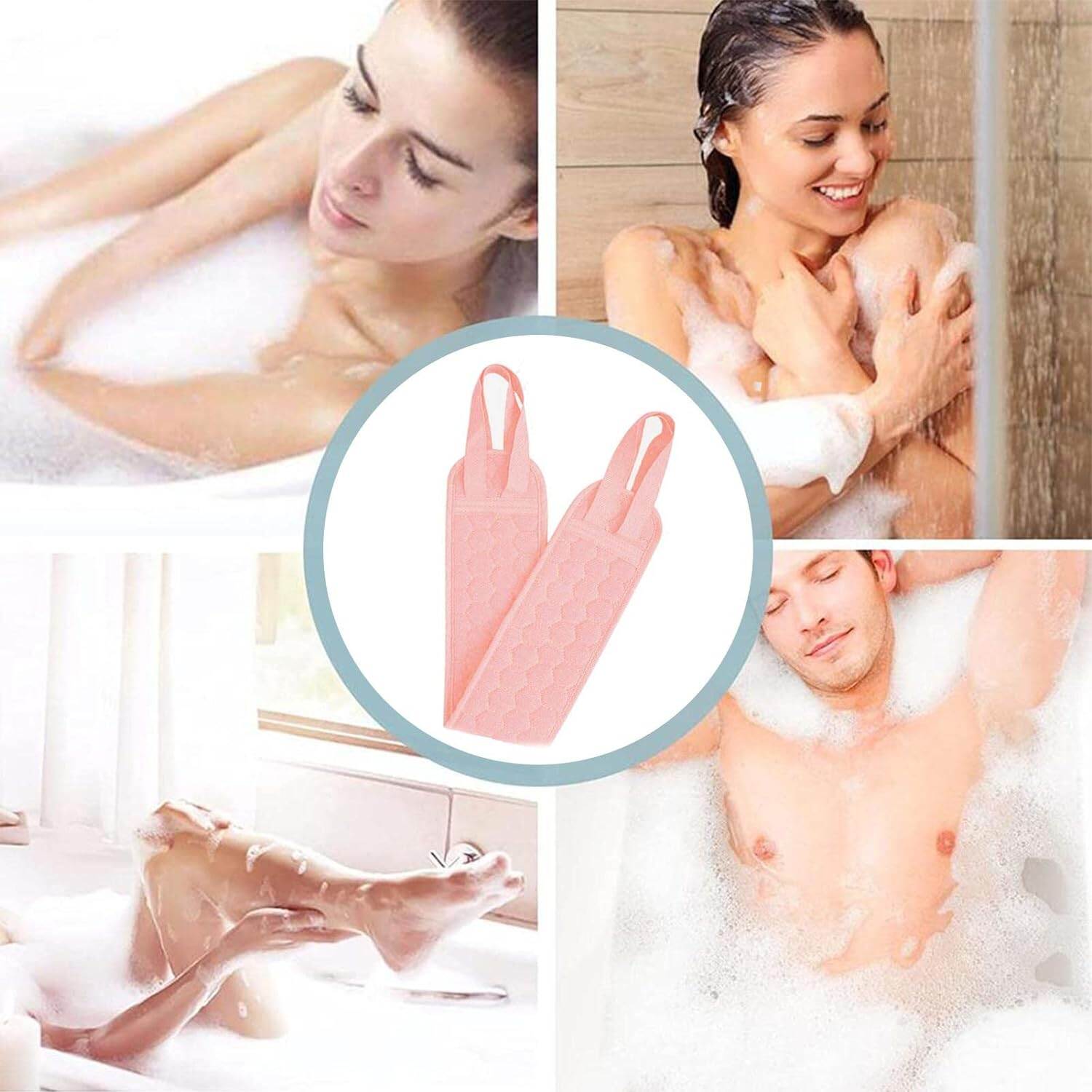 Picture of Back scrubber for bathing,  3Pcs/set  Silicone Body Scrubber for Bathing, Bath Brush for Bathing with Exfoliating Glove, Gentle Exfoliation & Deep Cleaning, Bath Scrubber for Body Women[MULTIPELCOLOUER]