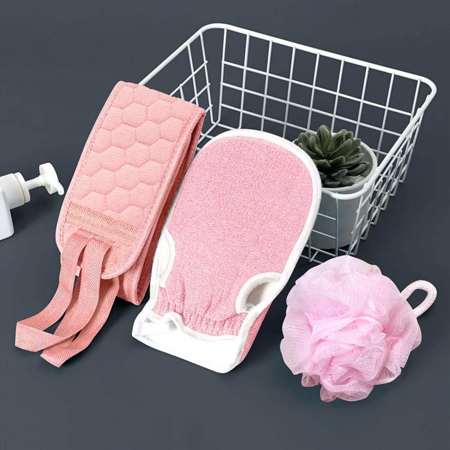Picture of Back scrubber for bathing,  3Pcs/set  Silicone Body Scrubber for Bathing, Bath Brush for Bathing with Exfoliating Glove, Gentle Exfoliation & Deep Cleaning, Bath Scrubber for Body Women[MULTIPELCOLOUER]