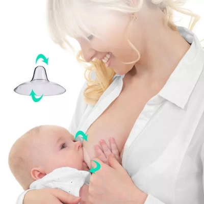 Picture of 2pcs/set Contact Nipple Shields for Breastfeeding, Ultra Thin Silicone Nipple Shield, Breast Milk, Feeding Protection, Nipple Shield, Breastfeeding, BPA Free