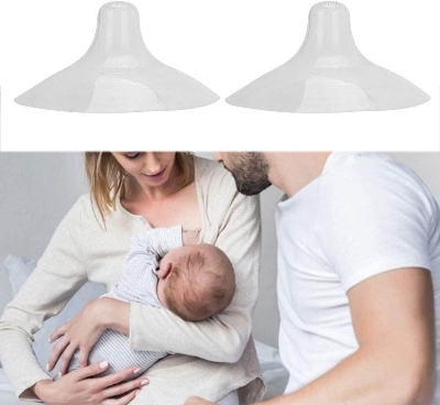 Picture of 2pcs/set Contact Nipple Shields for Breastfeeding, Ultra Thin Silicone Nipple Shield, Breast Milk, Feeding Protection, Nipple Shield, Breastfeeding, BPA Free