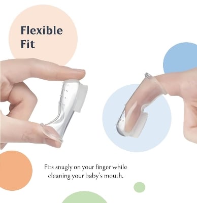 Picture of Little Smiles Baby Finger Toothbrush Set - 3 Pcs Soft Silicone Teether for Infants & Toddlers - Oral Care