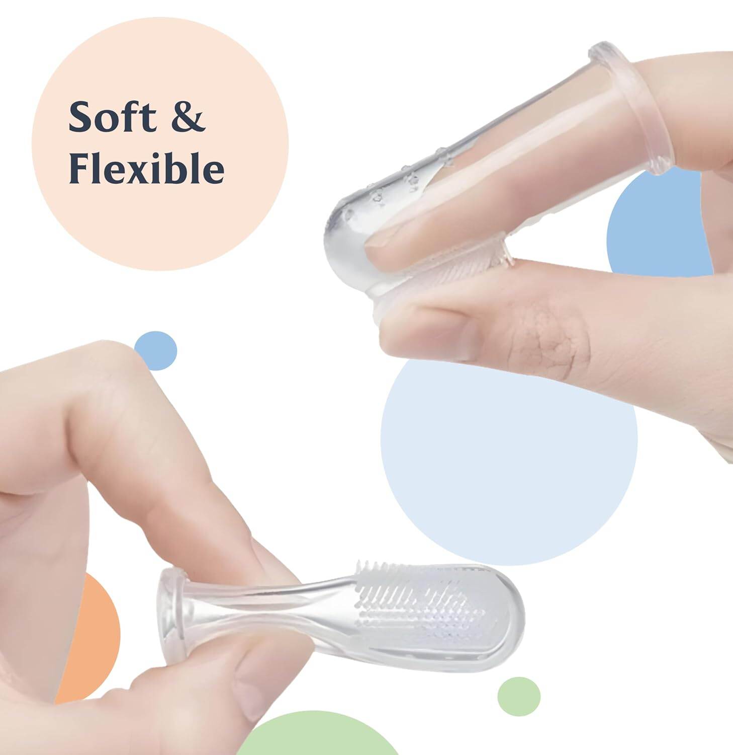 Picture of Little Smiles Baby Finger Toothbrush Set - 3 Pcs Soft Silicone Teether for Infants & Toddlers - Oral Care