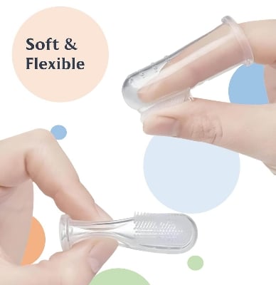 Picture of Little Smiles Baby Finger Toothbrush Set - 3 Pcs Soft Silicone Teether for Infants & Toddlers - Oral Care