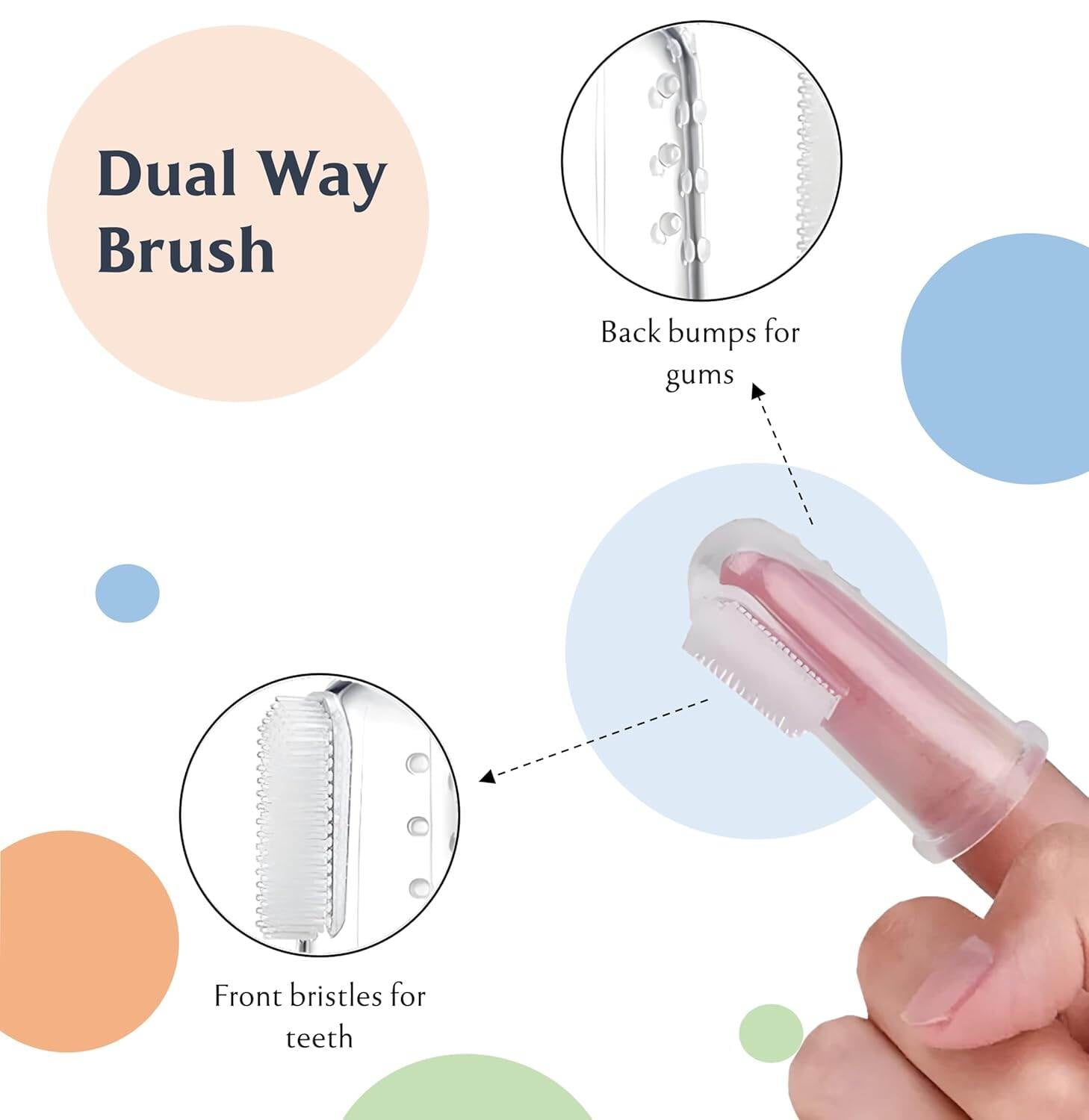 Picture of Little Smiles Baby Finger Toothbrush Set - 3 Pcs Soft Silicone Teether for Infants & Toddlers - Oral Care