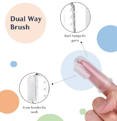 Picture of Little Smiles Baby Finger Toothbrush Set - 3 Pcs Soft Silicone Teether for Infants & Toddlers - Oral Care