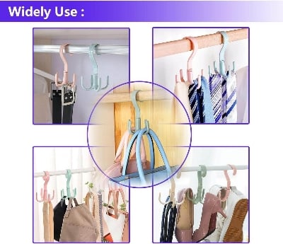 Picture of JIALTO Multi-Function 360 Degree Rotatable 4 Claw Hook Closet Hanging Organizer Hangers for Closet Organizer, Clothes Hangers with 4 Claws (Multicolor)