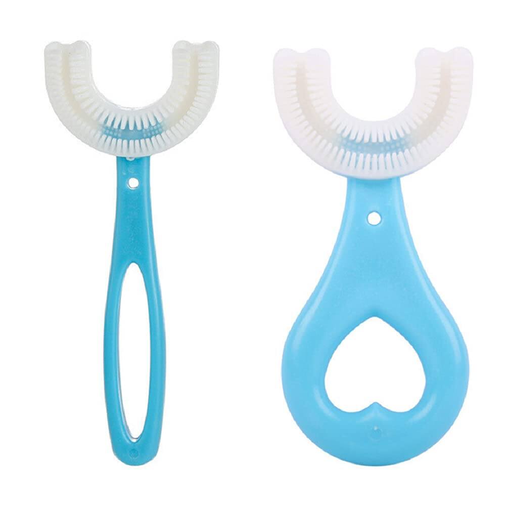 Picture of YOTEE U-Shaped Toothbrush Kids 1 PCS - Toddler Toothbrush with Food Grade Soft Silicone Brush Head, Manual Whole Mouth Tooth Brush for Kids