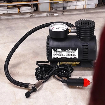 Picture of 12v 300psi  Portable Metal Air Compressor - Heavy Duty Car Tire Inflator with Digital Pressure Gauge