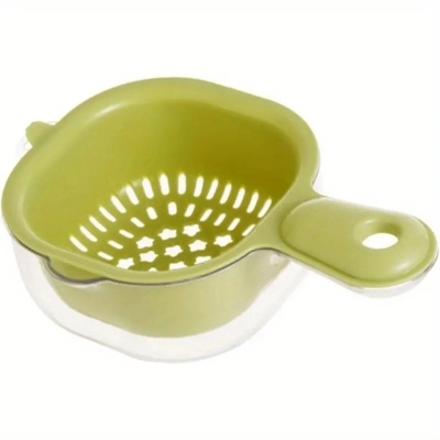 Picture of Mixed Multicolor Fruit Drainer Bowl - 1 Pcs Plastic Colander with Handle - Perfect for Rinsing Fruits and Vegetables - Veggie Washing Basin-Multicolor