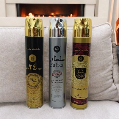 Picture of Oud, Ahlam al Arab, and Sultan 300ml Room Spray Combo - 3 pcs Air Freshener - Fresh Floral Woody Fragrance for Indoor Use