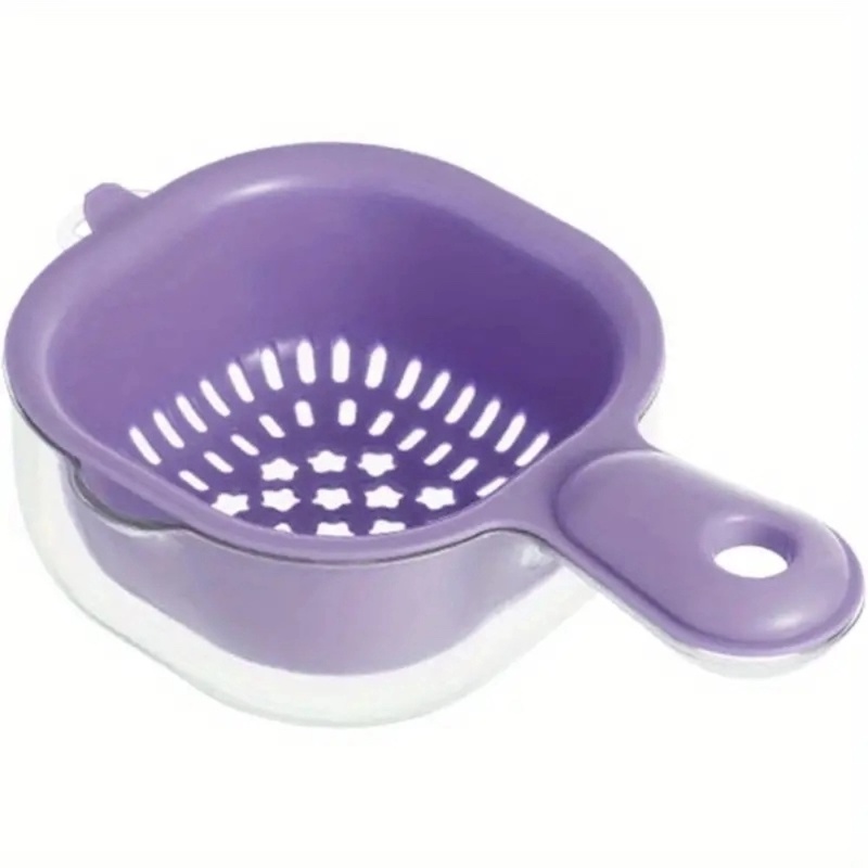 Picture of Perfect for Rinsing Fruits and Vegetables - 1 Pcs Plastic Colander with Handle - Mixed Multicolor Veggie Washing Basin - Fruit Drainer Bowl-Multicolor