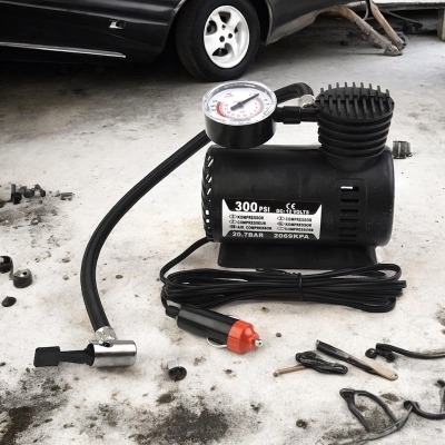 Picture of Heavy Duty 12v 300psi Portable Metal Air Compressor - Car Tire Inflator with Digital Pressure Gauge