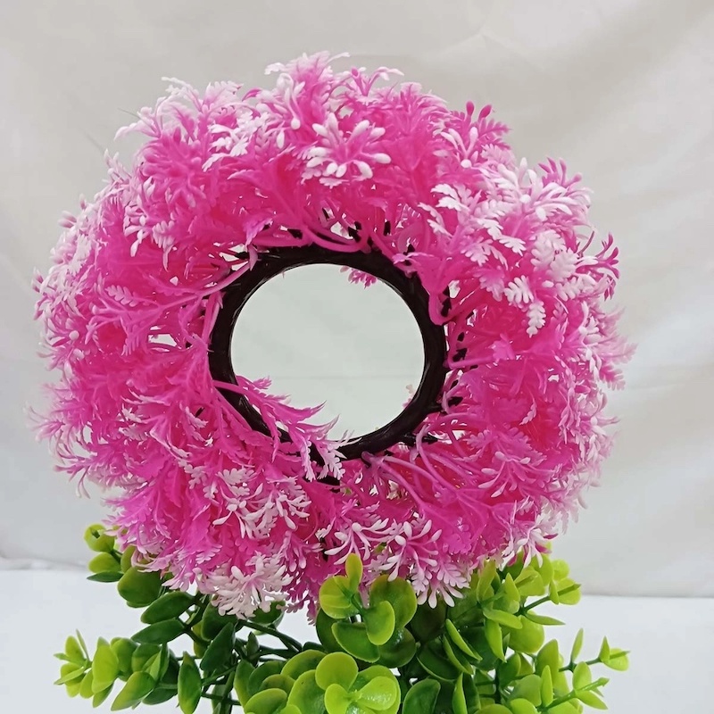 Picture of Brighten your space with this 30cm Decorative Multicolor Round Shape Bonsai Plant. Ideal for home, office, or restaurant decor, made of durable plastic. Comes with vase. Quantity  1 pcs.-Multicolor
