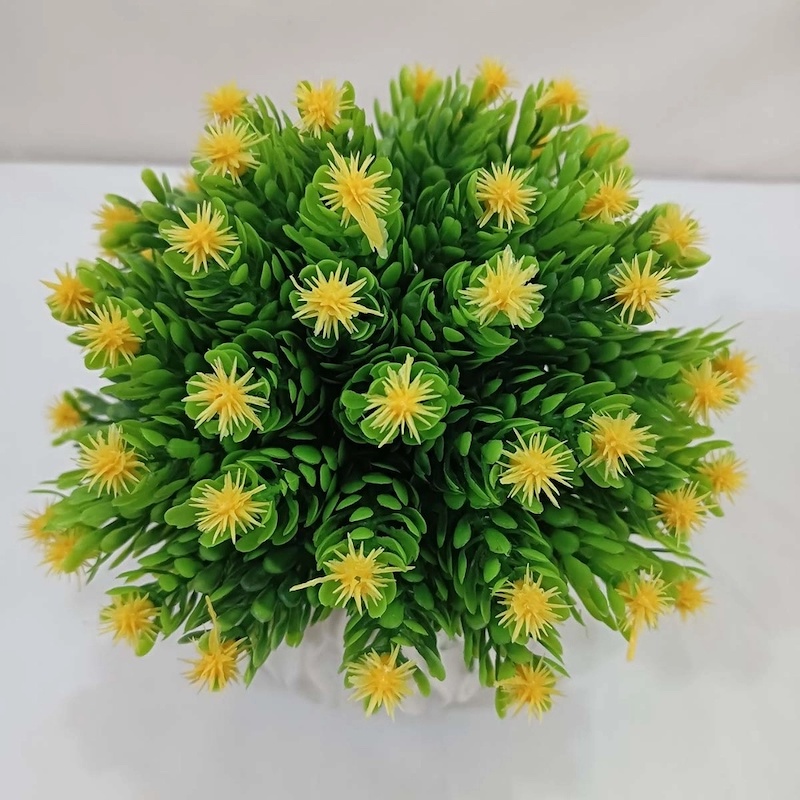 Picture of Perfect for home or restaurant, this 16cm Artificial Plants Grass with Flower and Vase is made of durable plastic in a stunning multicolor design. Quantity  1 pcs.-Multicolor