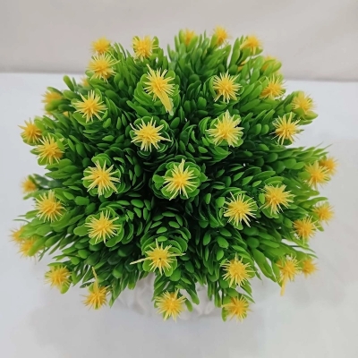 Picture of Perfect for home or restaurant, this 16cm Artificial Plants Grass with Flower and Vase is made of durable plastic in a stunning multicolor design. Quantity  1 pcs.-Multicolor