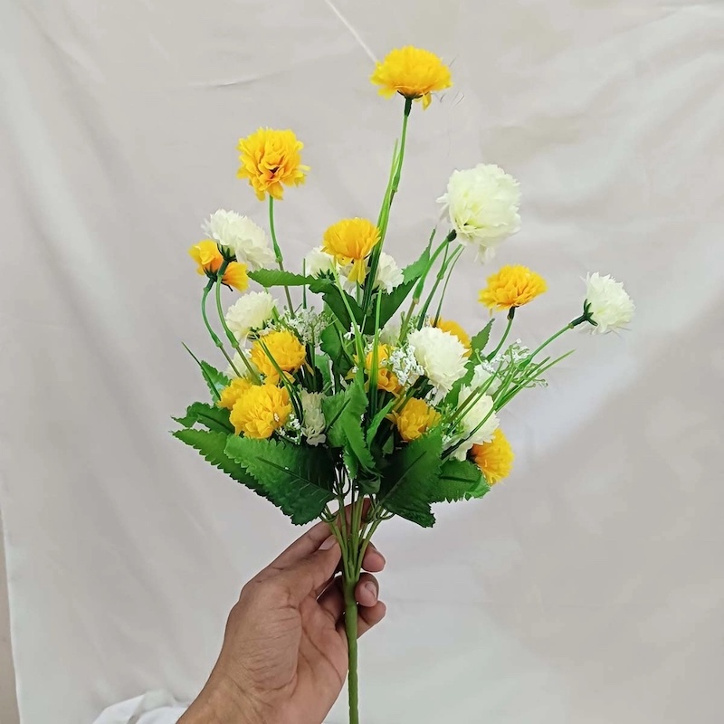 Picture of 40cm Long Multicolor Silk Flowers Stick - 20-28 Heads for Home and Restaurant Decor-Multicolor