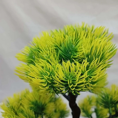 Picture of Home & Office Decor  7-Head Artificial Pine Tree Bonsai, Green, 43*24cm-Multicolor