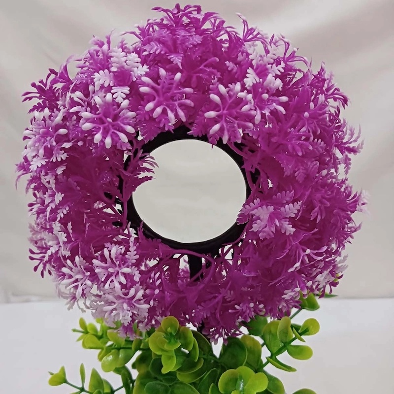 Picture of This 30cm Decorative Artificial Multicolor Round Shape Bonsai Plant enhances any space. Perfect for home or restaurant decor, made of durable plastic. Includes vase. Quantity  1 pcs.-Multicolor