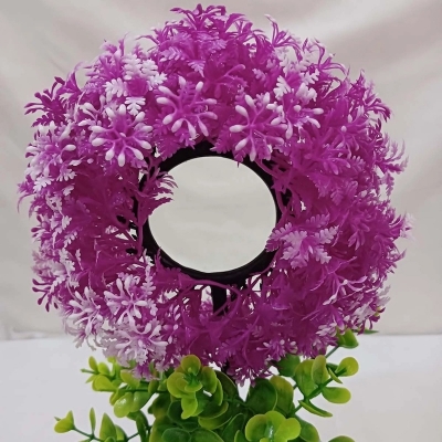 Picture of This 30cm Decorative Artificial Multicolor Round Shape Bonsai Plant enhances any space. Perfect for home or restaurant decor, made of durable plastic. Includes vase. Quantity  1 pcs.-Multicolor