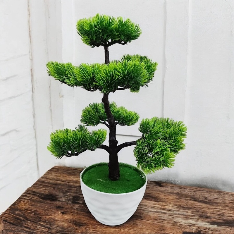 Picture of 7-Head Pine Bonsai - 43*24cm - Plastic Plant for Garden, Living Room, Shop Decor-Multicolor