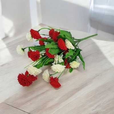 Picture of Multicolor 20-28 Heads Silk Fake Flowers - 40cm Long, Plastic and Fabric - Ideal for Home, Restaurant, Wedding, and Festival Decoration-Multicolor