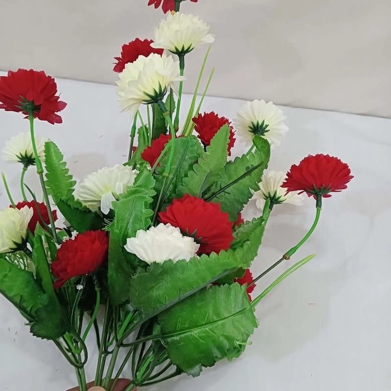 Picture of Multicolor 20-28 Heads Silk Fake Flowers - 40cm Long, Plastic and Fabric - Ideal for Home, Restaurant, Wedding, and Festival Decoration-Multicolor