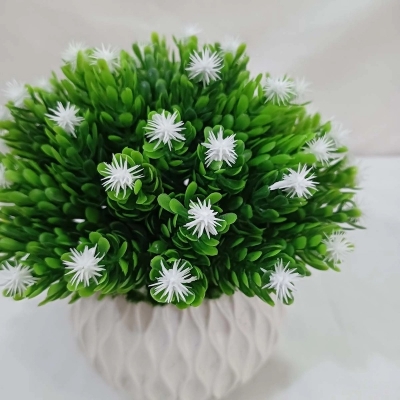 Picture of This vibrant 16cm Artificial Plants Grass with Flower and Vase is made of durable plastic in a multicolor design, perfect for decorating your home or restaurant. Quantity  1 pcs.-Multicolor