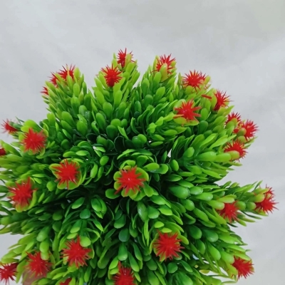 Picture of Add Vibrancy to Your Home or Restaurant with this 16cm Artificial Plant Grass with Flower and Vase-Multicolor
