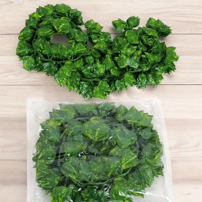 Picture of Plastic Rattan String 2M Green Plant Ivy Artificial Leaves Garland 1Pc Vine Foliage Home Decor-Multicolor