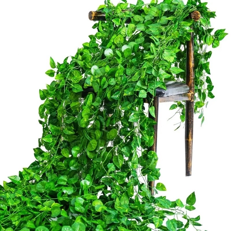 Picture of Plastic Rattan String 2M Green Plant Ivy Artificial Leaves Garland 1Pc Vine Foliage Home Decor-Multicolor