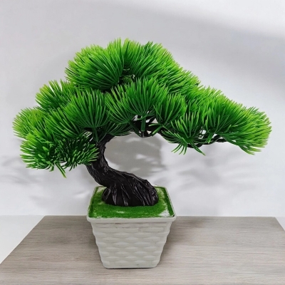 Picture of 1 pcs 24*30cm Pine Bonsai Tree - Ideal Green Decoration for Home, Garden, and Office-Multicolor