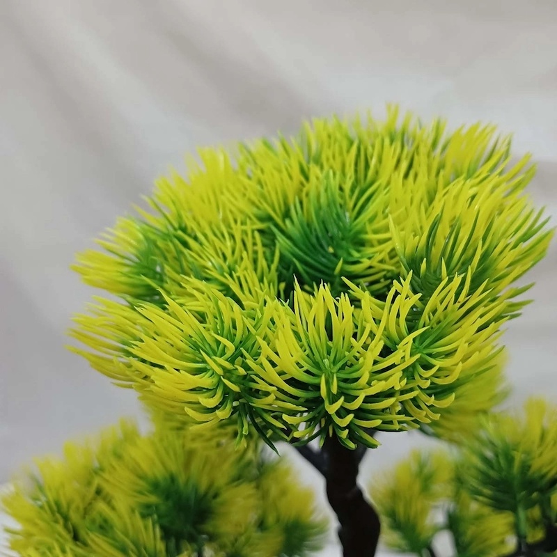 Picture of Plastic Simulation Plant  7-Head Pine Tree Bonsai, 43*24cm - Perfect for Home and Office-Multicolor