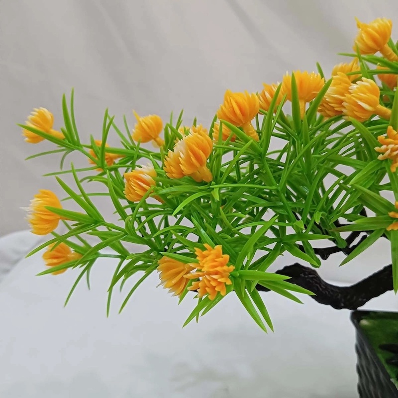 Picture of Colorful Mini Flower Bonsai - 17*33cm Artificial Plant for Wedding, Room, and Garden Decor-Multicolor