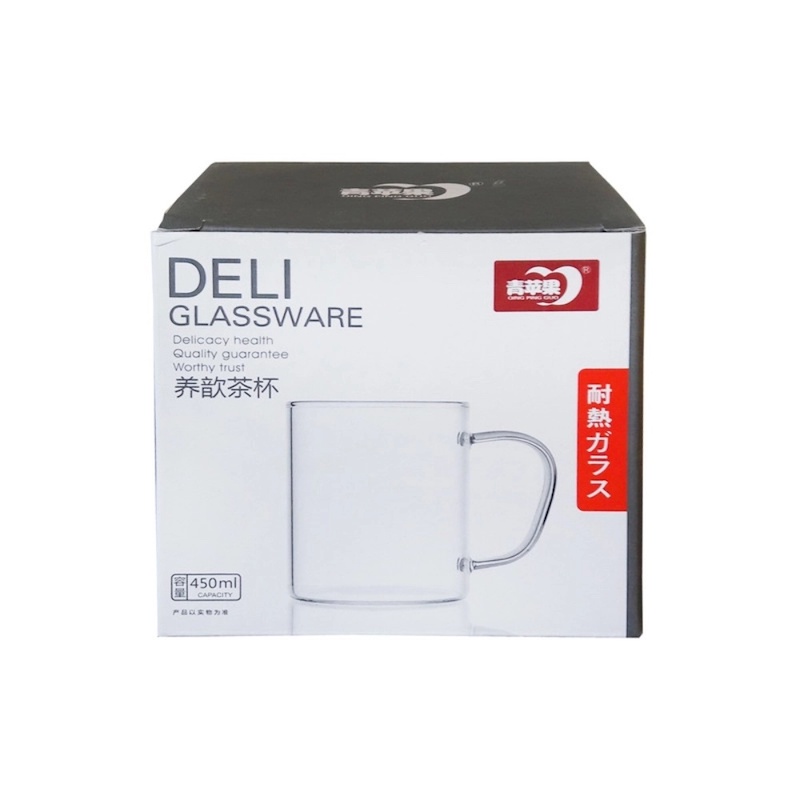 Picture of GPB19 Borosilicate Mug - 450ml Clear, Lightweight, Heat Resistant, Fireproof for Oven Use, Great for Tea and Coffee (1pc).-Clear