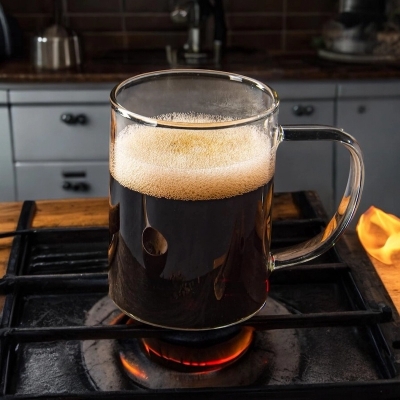 Picture of Borosilicate Mug GPB19 - 450ml Clear, Lightweight, Heat Resistant, Perfect for Hot & Cool Beverages, Oven Friendly (1pc).-Clear