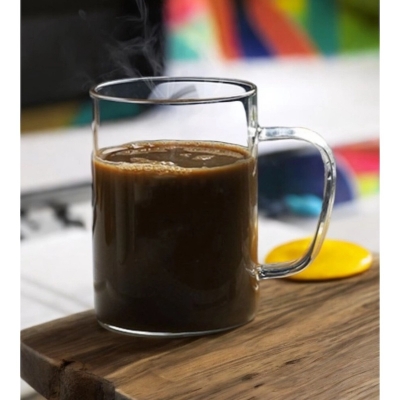 Picture of Clear Borosilicate Mug - 450ml GPB19, Lightweight, Heat Resistant, Fireproof for Oven Use, Perfect for All Drinks (1pc).-Clear