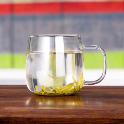 Picture of Borosilicate Glass Tea Cup - 490ml High Temperature Resistant Water Cup (1pc)-Clear