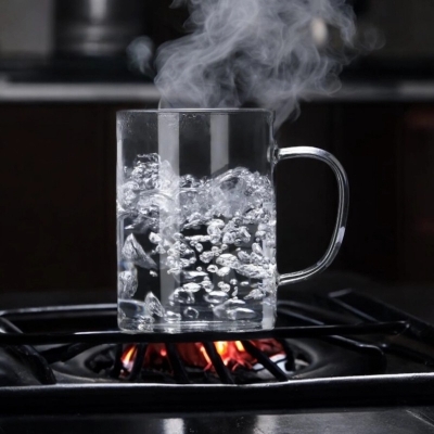 Picture of 450ml GPB19 Clear Glass Mug - Borosilicate, Lightweight, Heat Resistant, Oven Friendly, Ideal for Tea and Hot Drinks (1pc).-Clear