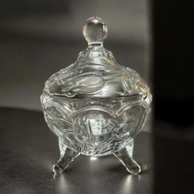 Picture of 1 Pc Fine Crystal Mini Candy Dish - Studio Silversmiths Liliana Collection Covered Canister-Clear