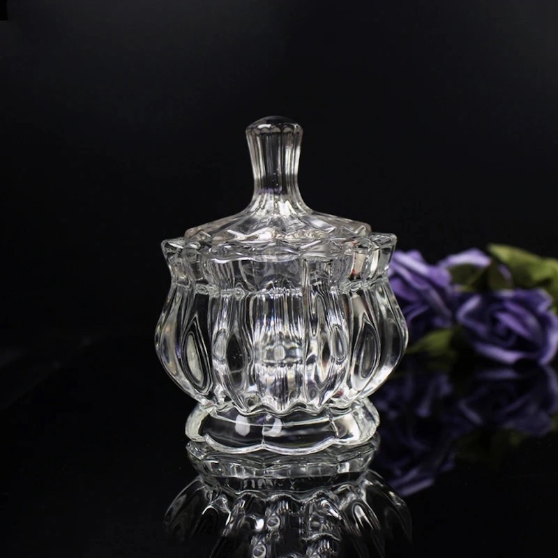 Picture of 1 Pc Glass Storage Jar - 140ml Crystal Glass Sugar Jar for Girls, Creative Jewelry Box with Lid-Clear