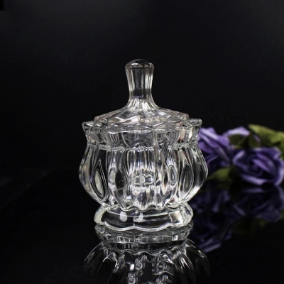 Picture of 1 Pc Glass Storage Jar - 140ml Crystal Glass Sugar Jar for Girls, Creative Jewelry Box with Lid-Clear