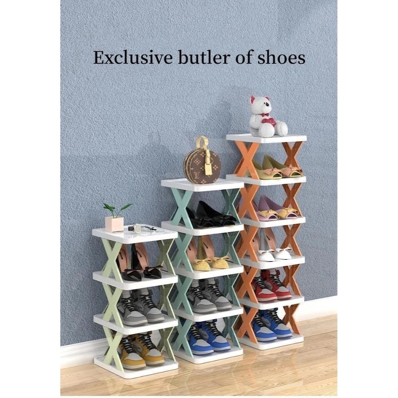 Picture of 1 pcs Multi-Layer Shoe Storage Rack  7-Layer Adjustable Folding Organizer for Household Use-Multicolor