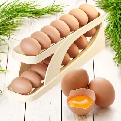 Picture of Slide-type Double-layer Egg Box with Roller - 1 pcs-Multicolor