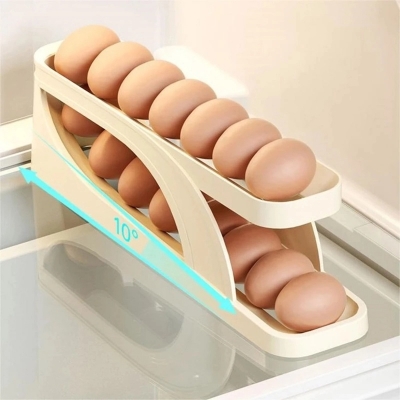 Picture of Slide-type Double-layer Egg Box with Roller - 1 pcs-Multicolor