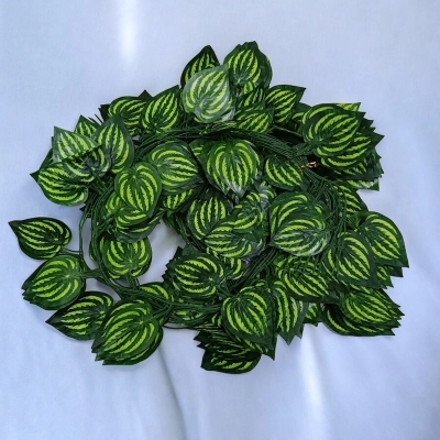 Picture of Artificial Green Leaves Wall Hanging, 7ft, 12pcs for Decor-Multicolor